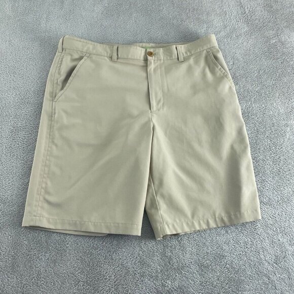 Izod Golf Mens Khaki Shorts Size 38 Polyester 5093 - Picture 1 of 10